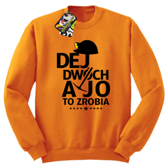 Dej dwóch a jo to zrobia - bluza męska standard pomarańczowa