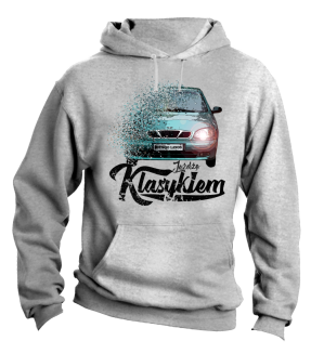 Jeżdżę Klasykiem DAEWOO LANOS - bluza męska z kapturem melanżowa