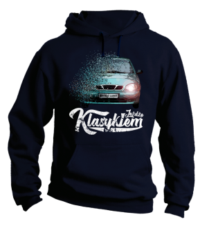 Jeżdżę Klasykiem DAEWOO LANOS - bluza męska z kapturem granatowa