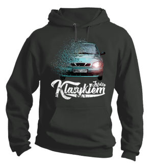 Jeżdżę Klasykiem DAEWOO LANOS - bluza męska z kapturem szara