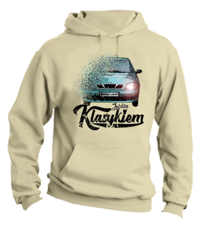Jeżdżę Klasykiem DAEWOO LANOS - bluza męska z kapturem beżowa