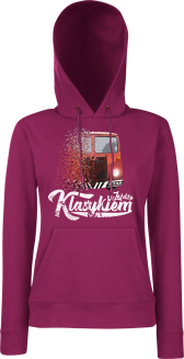 Jeżdżę Klasykiem Star Auto - bluza damska z kapturem bordowa