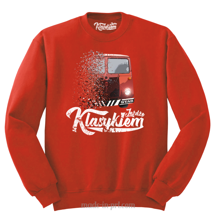 Jeżdżę Klasykiem Star Auto - bluza męska standard czerwona