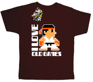 I LOVE OLD GAMES - Koszulka dziecięca brąz 