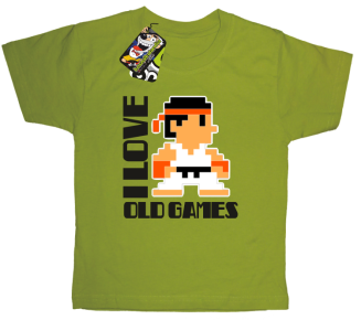 I LOVE OLD GAMES - Koszulka dziecięca kiwi