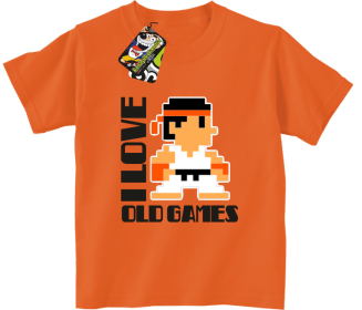 I LOVE OLD GAMES - Koszulka dziecięca pomarańcz 
