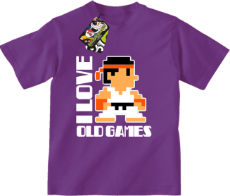 I LOVE OLD GAMES - Koszulka dziecięca fiolet 