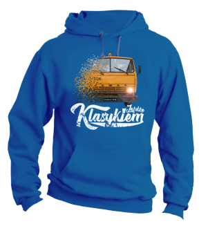 Jeżdżę klasykiem Kamaz 5320 - bluza męska z kapturem niebieska