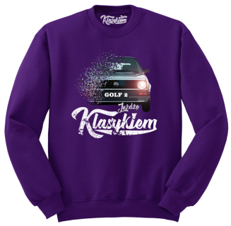 Jeżdżę klasykiem GOLF 2 - bluza męska standard fioletowa