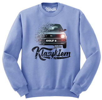 Jeżdżę klasykiem GOLF 2 - bluza męska standard błękitna