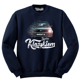 Jeżdżę klasykiem GOLF 2 - bluza męska standard granatowa