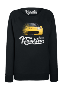 Jeżdżę klasykiem Corvette Żółty Sport - bluza damska standard czarna