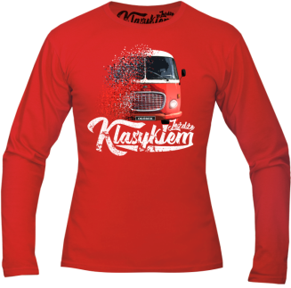 Jeżdżę klasykiem Jelcz OGÓREK - longsleeve męski czerwony