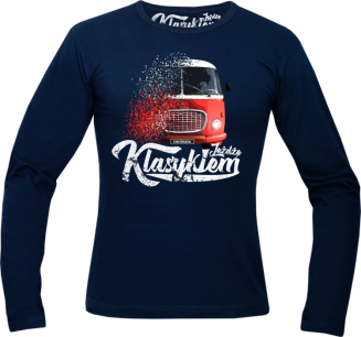 Jeżdżę klasykiem Jelcz OGÓREK - longsleeve męski granatowy