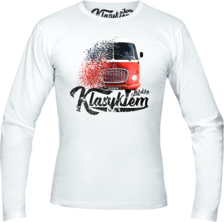Jeżdżę klasykiem Jelcz OGÓREK - longsleeve męski biały