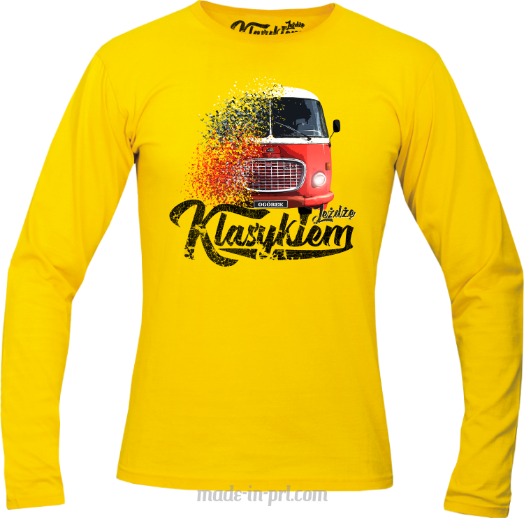 Jeżdżę klasykiem Jelcz OGÓREK - longsleeve męski żółty