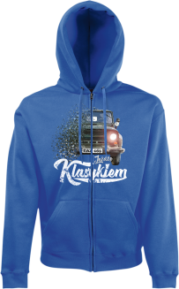 Jeżdżę klasykiem UAZ 469 - bluza męska kaptur na zamek niebieski