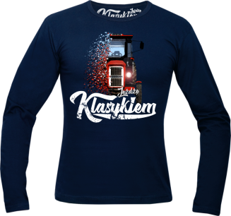 Jeżdżę klasykiem Traktor c330 - longsleeve męski granatowy