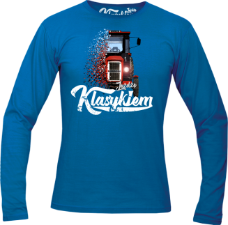 Jeżdżę klasykiem Traktor c330 - longsleeve męski niebieski