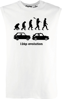 126p Evolution - top męski bezrękawnik biały