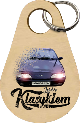 Jeżdżę klasykiem DAEWOO Espero - Drewniany brelok do kluczy  