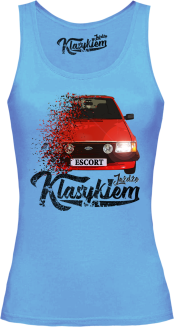 Jeżdżę klasykiem Ford Escort Stary - top damski błękitny