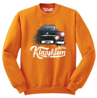 Jeżdżę klasykiem Wołga GAZ 21 - bluza męska standard pomarańczowa