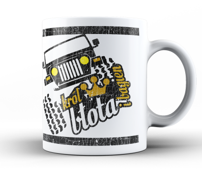 Król błota i bagien Auto Terenowe - kubek biały ceramiczny 330ml