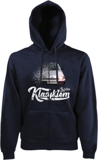 Jeżdżę klasykiem CINQUECENTO - bluza męska kaptur na zamek granatowy