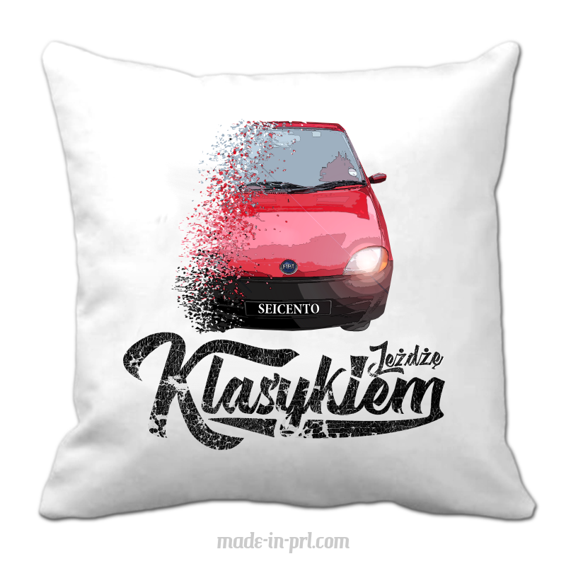 Biała poduszka z nadrukiem - SEICENTO 