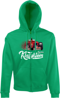 Jeżdżę klasykiem Formuła 1 - bluza męska kaptur na zamek zielony