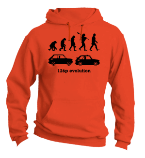 126p Evolution - bluza męska z kapturem pomarańczowa