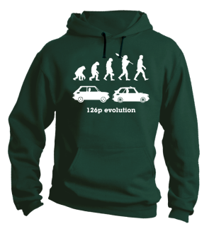 126p Evolution - bluza męska z kapturem butelkowa