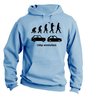 126p Evolution - bluza męska z kapturem błękitna