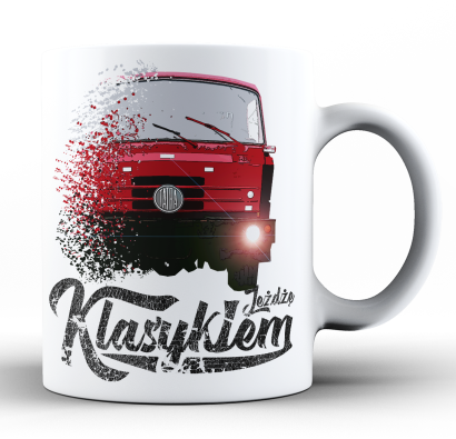 Jeżdżę klasykiem TATRA Auto - kubek biały ceramiczny 330ml