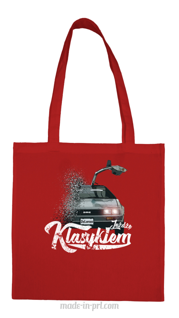 Jeżdżę klasykiem DMC DE lorean - torba zakupowa bawełniana