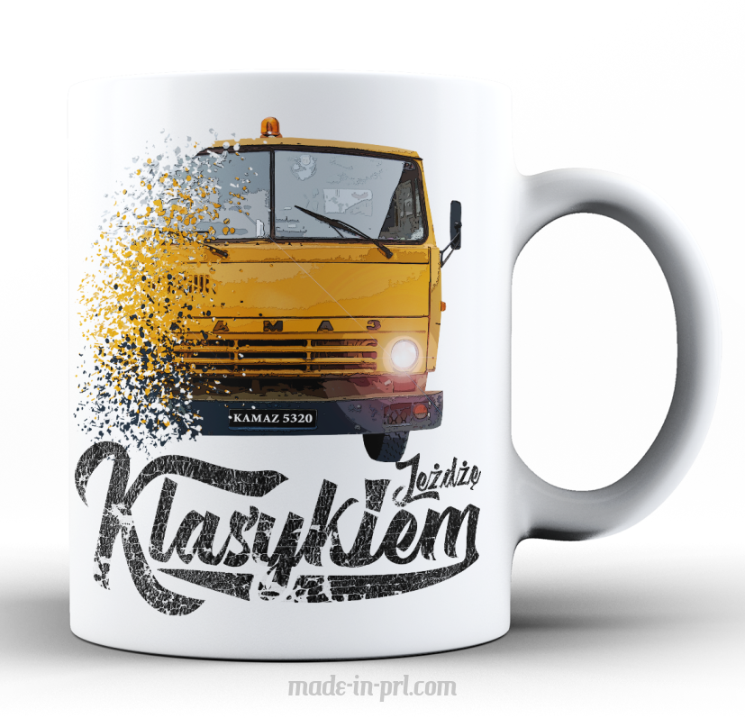 Jeżdżę klasykiem Kamaz 5320 - kubek biały ceramiczny 330ml