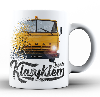 Jeżdżę klasykiem Kamaz 5320 - kubek biały ceramiczny 330ml