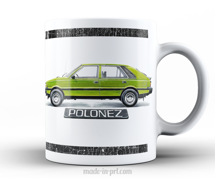 Polonez zielony Klasyczny Bok - kubek biały ceramiczny 330ml