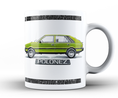 Polonez zielony Klasyczny Bok - kubek biały ceramiczny 330ml