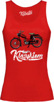 Jeżdżę klasykiem Motorynka Komar - top damski czerwona