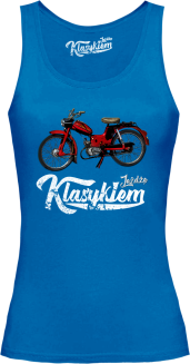 Jeżdżę klasykiem Motorynka Komar - top damski niebieska