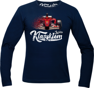 Jeżdżę klasykiem Formuła 1 - longsleeve męski granatowy