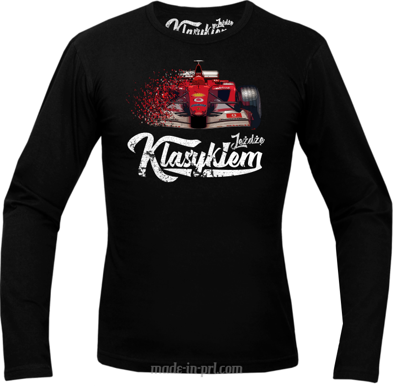 Jeżdżę klasykiem Formuła 1 - longsleeve męski czarny