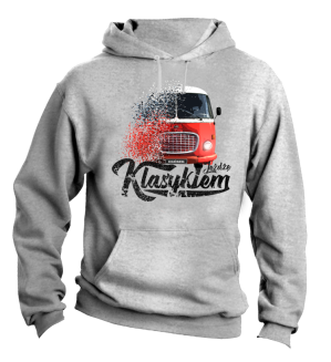 Jeżdżę klasykiem Jelcz OGÓREK - bluza męska z kapturem melanż 