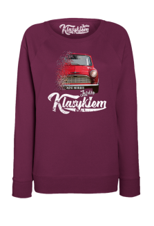 Jeżdżę klasykiem Mini Morris - bluza damska standard bordowa