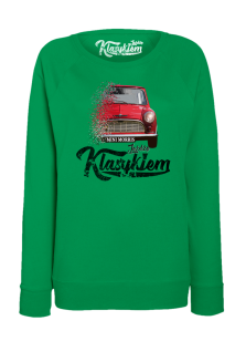 Jeżdżę klasykiem Mini Morris - bluza damska standard zielona