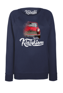 Jeżdżę klasykiem Mini Morris - bluza damska standard granatowa
