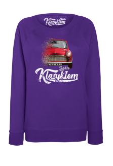 Jeżdżę klasykiem Mini Morris - bluza damska standard fioletowa