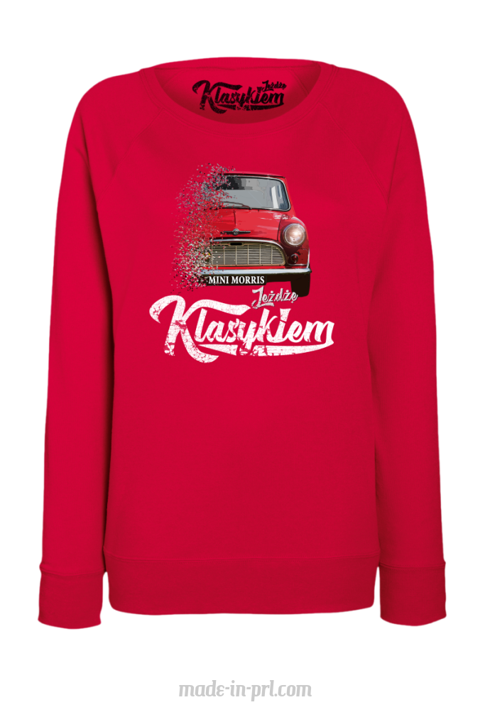 Jeżdżę klasykiem Mini Morris - bluza damska standard czerwona